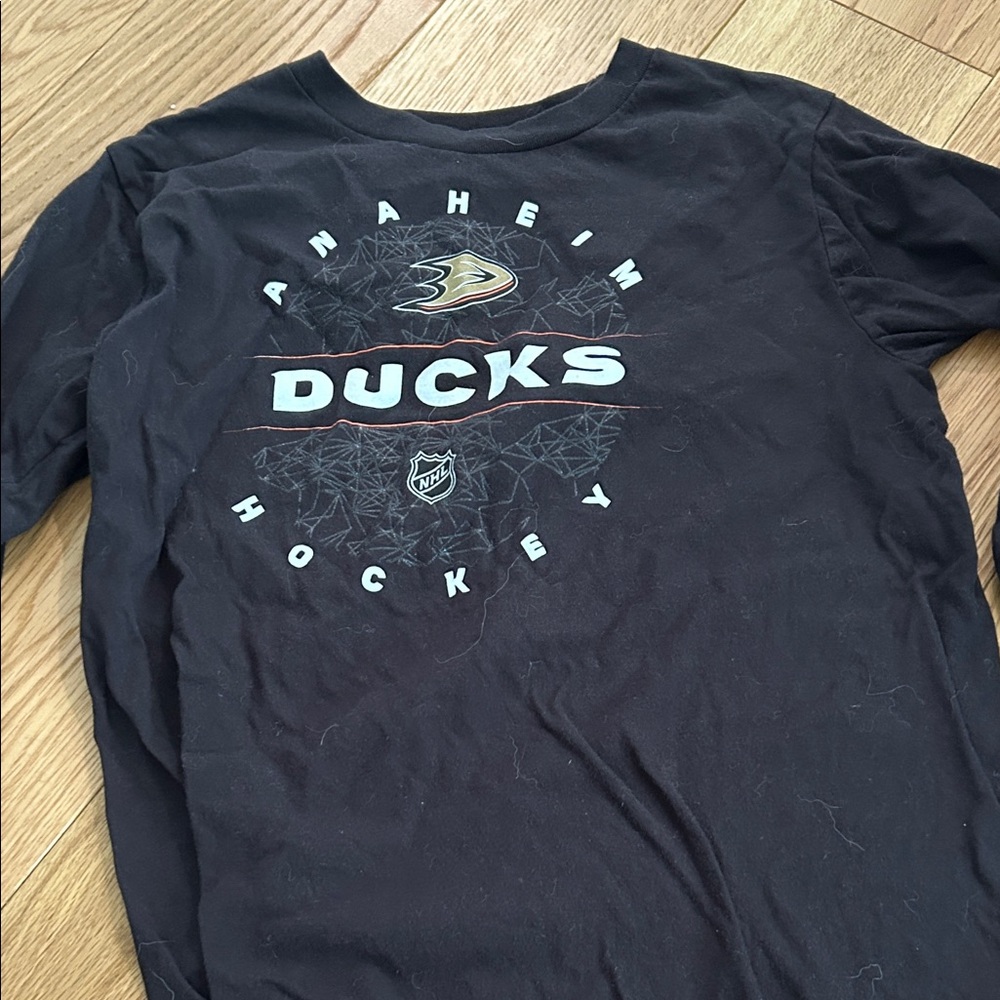 Boys Black Graphic Hockey T-Shirt 10/12